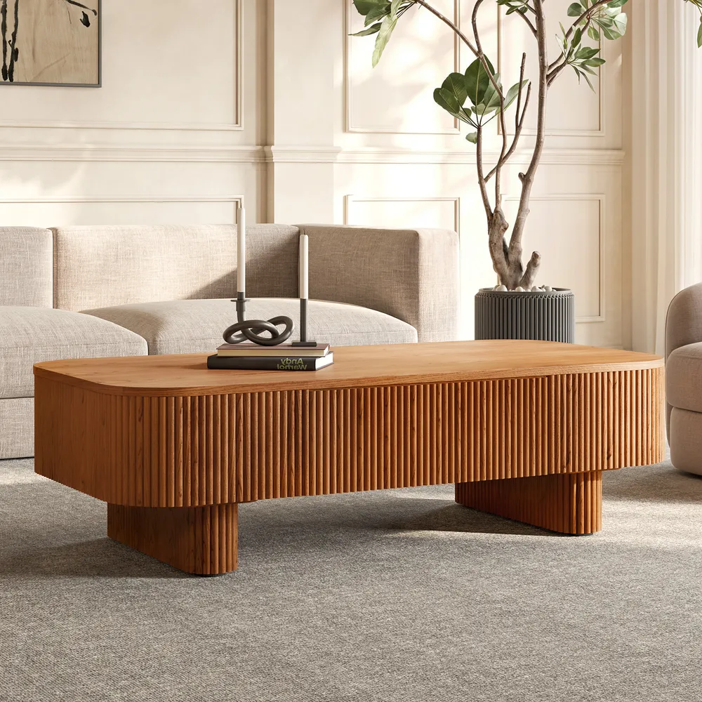 Marisol 55" Oak Coffee Table - Image 2