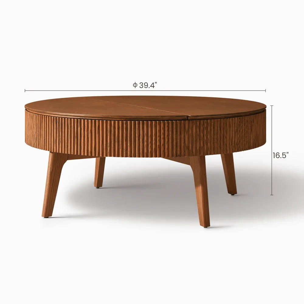 Magnus 39" Lift-Top Oak Coffee Table - Image 3